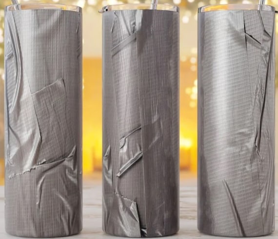 Fun Gift!  Duct Tape Looking 20 oz Double-Wall Stainless Steel Tumbler, FAST SHIPPING!