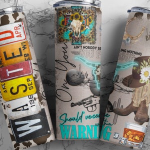 Beautiful Abstract Cowboy Design, Country Music 20 oz Tumbler, FAST SHIPPING!