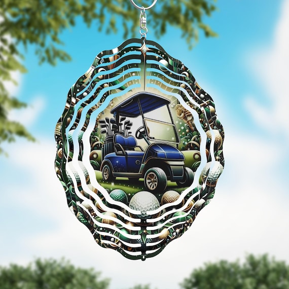 Golf Cart Wind Spinner, 8" or 10" Spinner, White, Blue, Red or Green, Optional Spiral Tail Available. FAST SHIPPING!