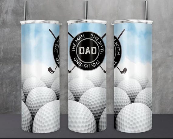 Dad, The Man, The Myth, The Legend Golf 20 oz Double-Wall Stainless Steel Tumbler, FAST SHIPPING!