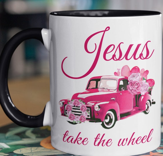 Jesus Take the Wheel, Breast Cancer Awareness, 11 oz mug, October Breast Cancer Awareness