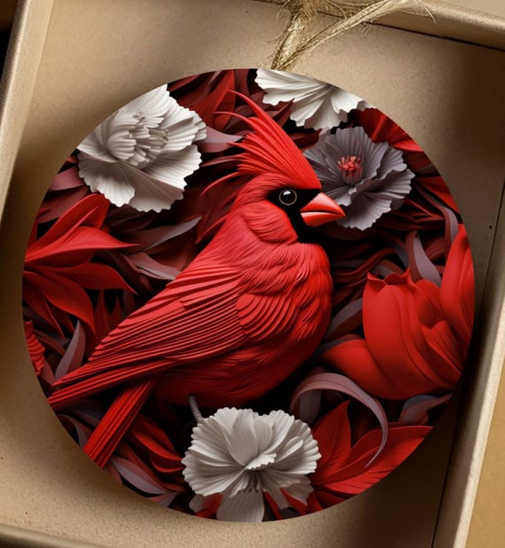 Beautiful Cardinal Ornament, Includes Gift Box, FAST SHIPPING!