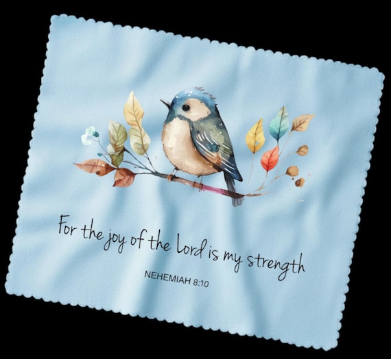 Cute "For the Joy of the Lord is my Strength" Lens Cloths, Nice little gifts, Greeting Card insert..  (SHIPPING only 1.65 for any quantity!)