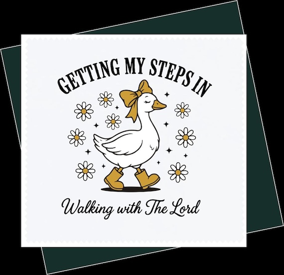 Getting My Steps in Walking with the Lord, Christian Gift, Microfiber Lens Cleaning Cloths, 5 1/2" x 5 1/2", FAST SHIPPING!