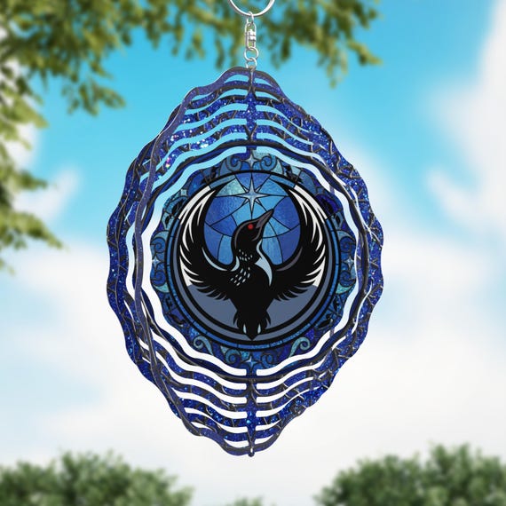 MN Loon 8" or 10" Wind Spinner, Optional Spiral Tail Available, FAST SHIPPING!