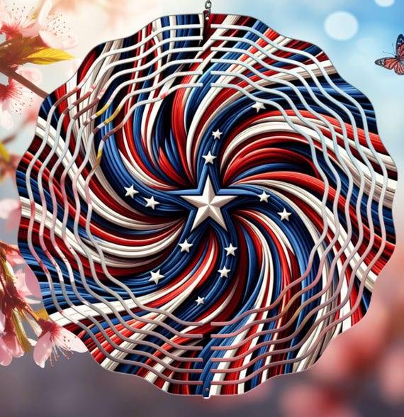 Flag 10" Wind Spinner, Optional Spiral Tail Available, FAST SHIPPING!