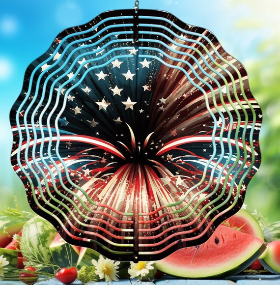 Fireworks 10" Wind Spinner, Optional Spiral Tail Available, FAST SHIPPING!