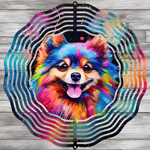 Rainbow Dog 10" Wind Spinner. Many Breeds of Dogs Available! Optional Spiral Tail Available,  FAST SHIPPING!