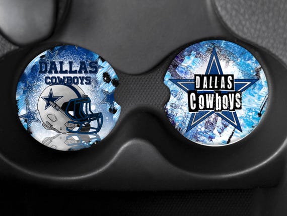 Set of 2 Cowboys Car Cup Coasters, Fast FREE Shipping!