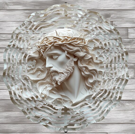 Christ Crown of Thorns, Faux 3D look, 10" Wind Spinner, Item #SP178, Optional Spiral Tail Available, FAST SHIPPING!