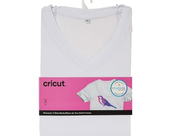 Cricut Women's Blank V-Neck T-Shirts - Great for Sublimation or Infusible Ink