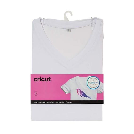 Cricut Women's Blank V-Neck T-Shirts - Great for Sublimation or Infusible Ink