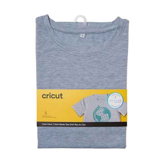 Cricut Mens' Blank T-Shirts, White, Heather Gray, Raglan, Great for Sublimation or Infusible Ink