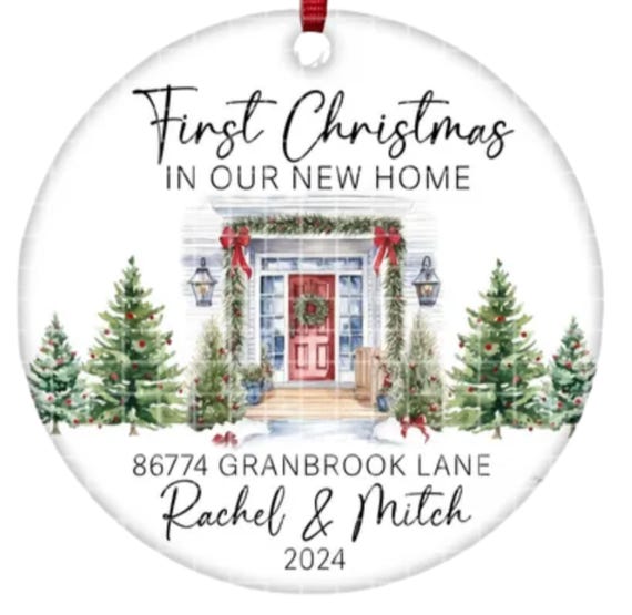 Personalized "First Christmas in our New Home" Ornament, Includes Gift Box, FAST SHIPPING!