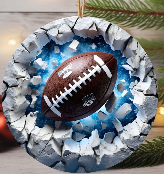 3D-Look Football Ornament, Includes Gift Box, FAST SHIPPING!