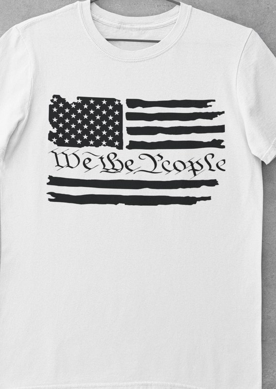 We The People Flag Gun AR15 Freedom America USA Military T-Shirt