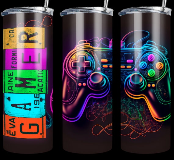 Gamer Tumbler, 20 oz Double-Wall Stainless Steel Tumbler, FAST SHIPPING!