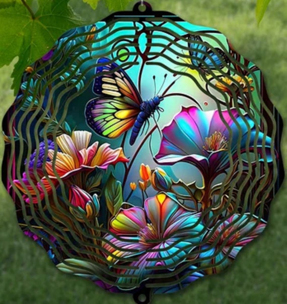 Beautiful Butterfly Wind Spinners.  Optional Spiral Tail Available, FAST SHIPPING!