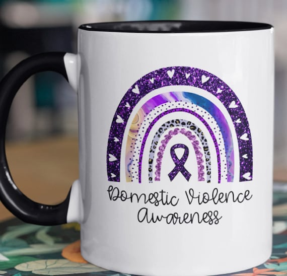 October is Domestic Violence Awareness Month, Stop the Violence, End the Silence 11 oz Mugs, Choice of Design & Color, FAST SHIPPING!