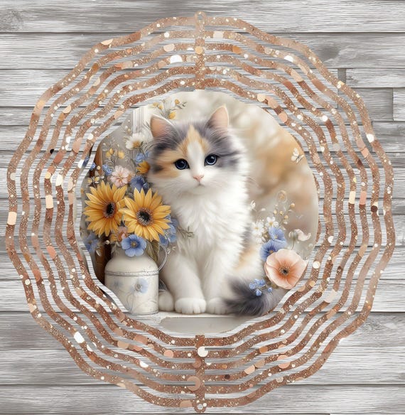 Adorable Kitten 10" Spinner, Item #SP335, Optional Spiral Tail Available, FAST SHIPPING!