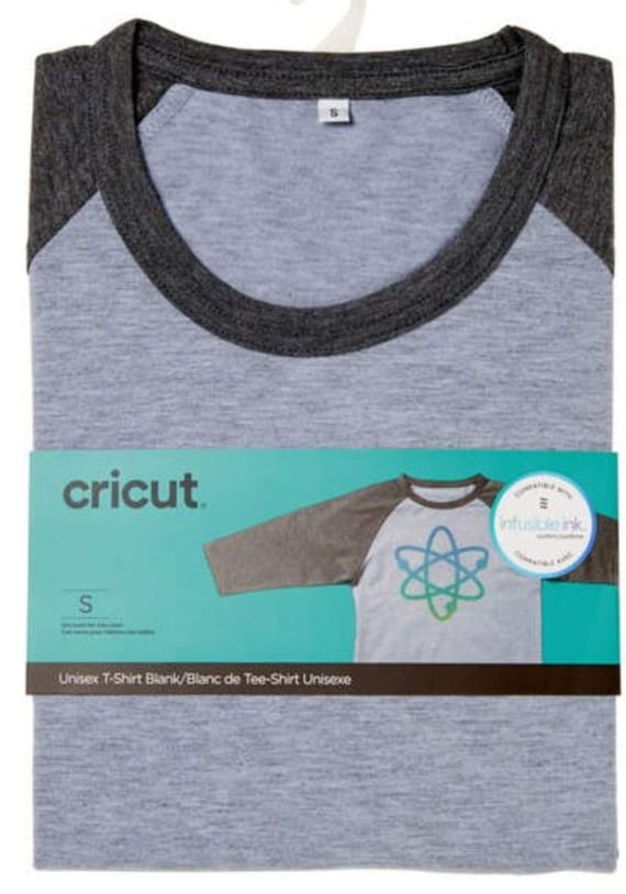 Cricut Mens' Blank T-Shirts, White, Heather Gray, Raglan, Great for Sublimation or Infusible Ink
