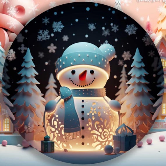Beautiful Snowman Ornament, Can Personalize on back, Includes Gift Box, FAST SHIPPING!