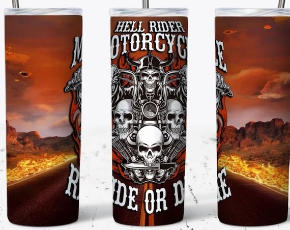 Hell Rider...Ride or Die 20 oz Double-Wall Stainless Steel Tumbler, FAST SHIPPING!