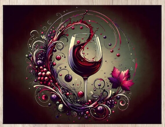 Beautiful Wine-Themed Tempered Glass Cutting Board, FAST SHIPPING!