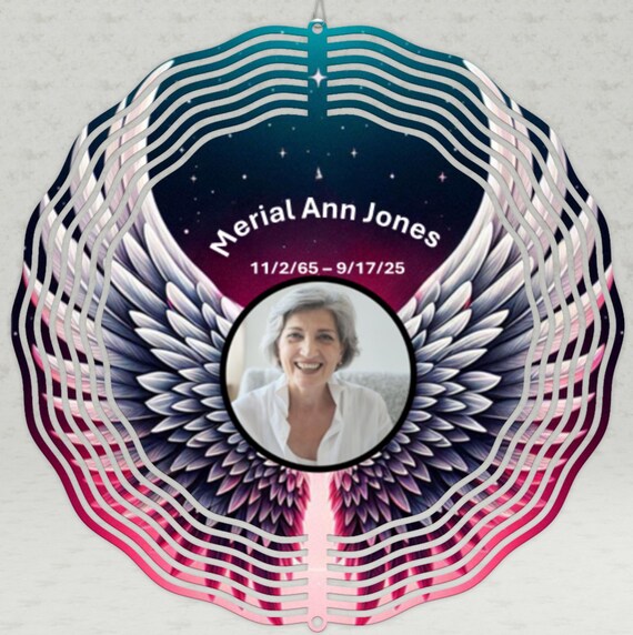 Beautiful Personalized Memorial Wind Spinner, Choice of 8" or 10", Optional Spiral Tail Available, FAST SHIPPING!