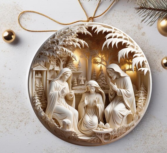 Nativity Scene Ornament, Includes Gift Box, FAST SHIPPING!