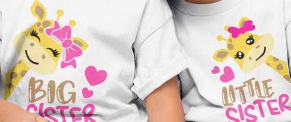 Big Sister/Little Sister Giraffe T-Shirts/Bodysuits, Short or Long Sleeve, FAST SHIPPING!