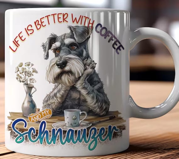 Adorable Schnauzer LARGE 15-oz Mug. Other Breeds Available, Fast Shipping!