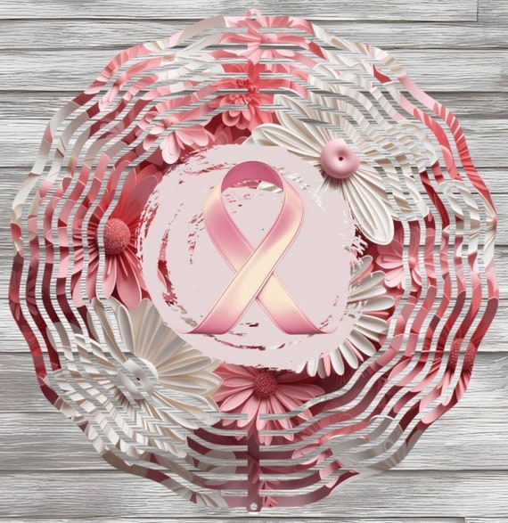 Beautiful Pink Cancer 10" Wind Spinner, FAST SHIPPING!