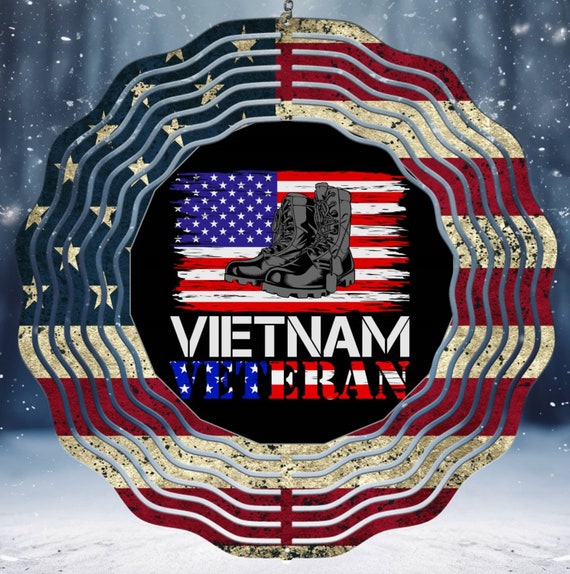 Vietnam Veteram 10" Wind Spinner, Optional Spiral Tail Available, FAST SHIPPING!