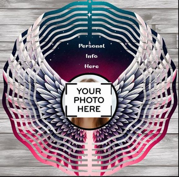 Beautiful Personalized Memorial 10" Wind Spinner, Item #SP339, Optional Spiral Tail Available, FAST SHIPPING!