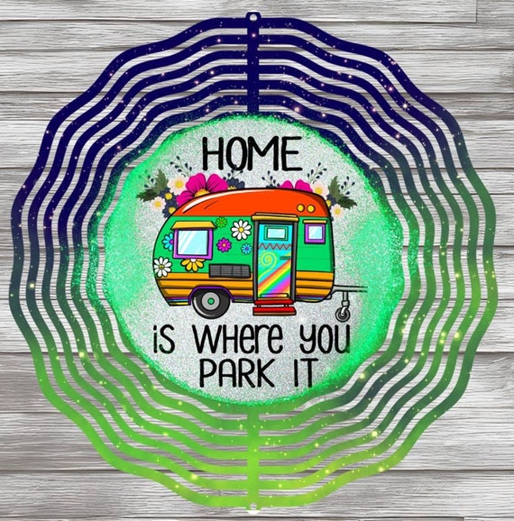 Cute Camping 10" Wind Spinner, Optional Spiral Tail Available, FAST SHIPPING!