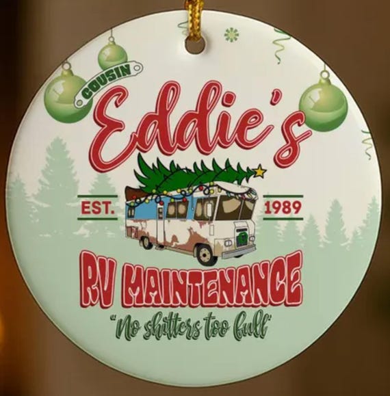 Eddie's RV Maintenance Personalized Ornament, Can Personalize Back of Ornament, Includes Gift Box, Item #O157, FAST SHIPPING!