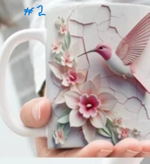 Beautiful "3D Look" Hummingbird LARGE 15 oz Coffee Mugs!  6 Designs!  FAST SHIPPING!