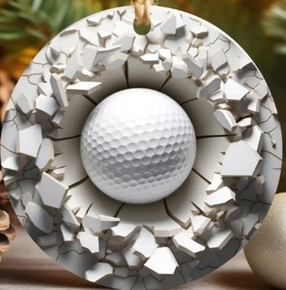 3D-Look Golf Ball Ornament, Includes Gift Box, FAST SHIPPING!