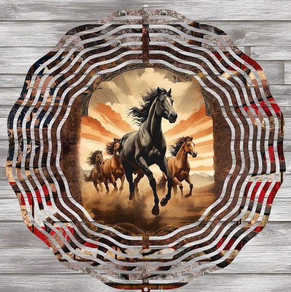 Beautiful horse 10" wind spinner, Optional Spiral Tail Available, FAST SHIPPING!