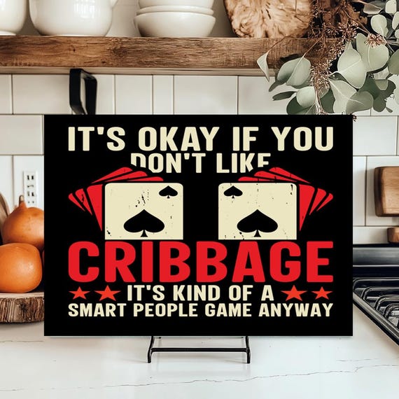 Fun Cribbage Large 15"x11" Tempered Glass Cutting Board, FAST SHIPPING!