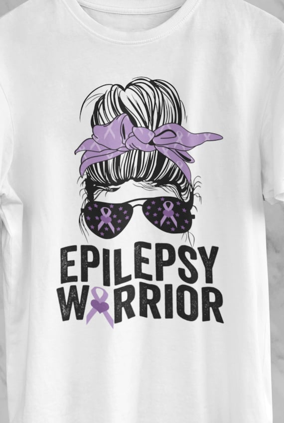 Epilepsy Warrior Messy Bun T-Shirt, FAST SHIPPING!