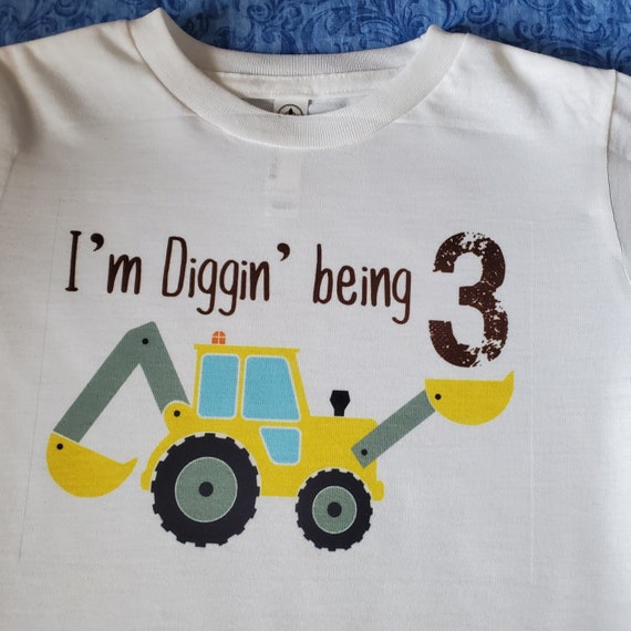 Customizable Diggin' Being 3 (other ages available) Toddler T-Shirts, Short or Long Sleeves, FAST SHIPPING