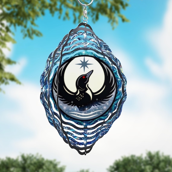 MN Loon 8" or 10" Wind Spinner, Optional Spiral Tail Available, FAST SHIPPING!