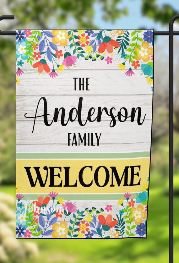 Personalized Welcome Garden Flag, Printed on Both Sides. FAST SHIPPING!