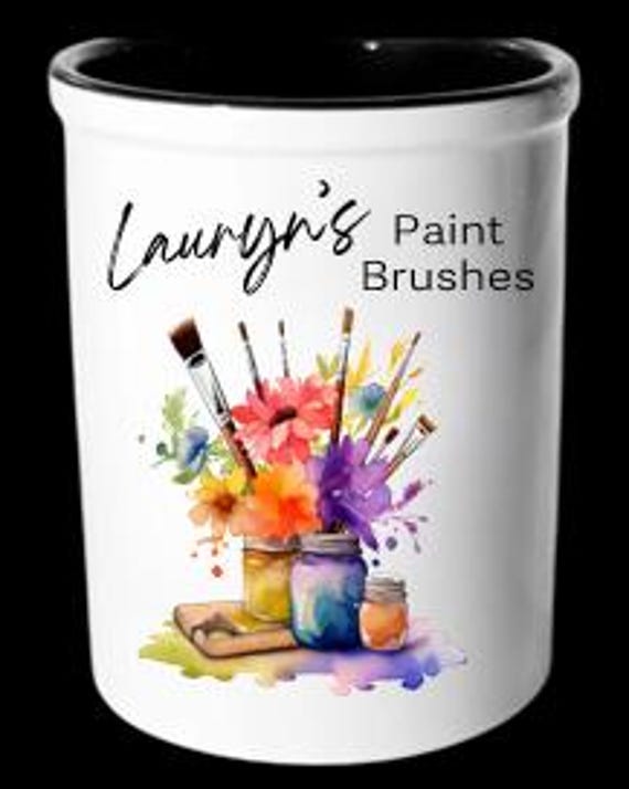 Heavy-weight Caddy for Pens, Paint Brushes, Craft Tools, Makeup Brushes, more!  Can be personalized.  FAST SHIPPING!