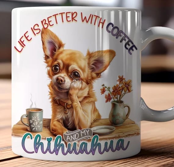 Adorable Chihuahua LARGE 15-oz Mug. Other Breeds Available, Fast Shipping!