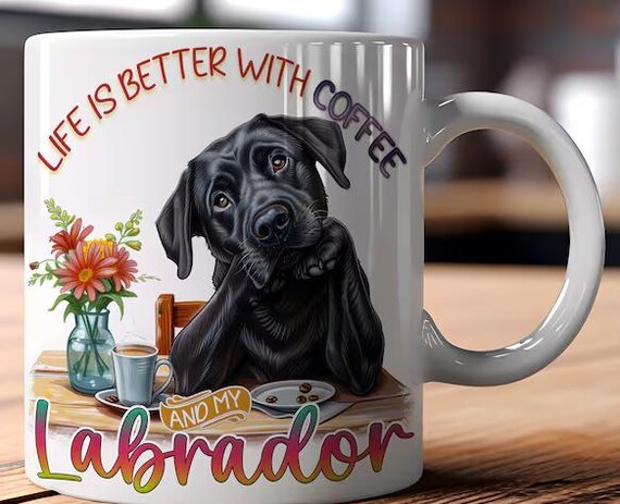Adorable DOG Mugs, Many Breeds Available, Matching 4" Ceramic Coaster Available, Choice of Size Mug, FAST SHIPPING!