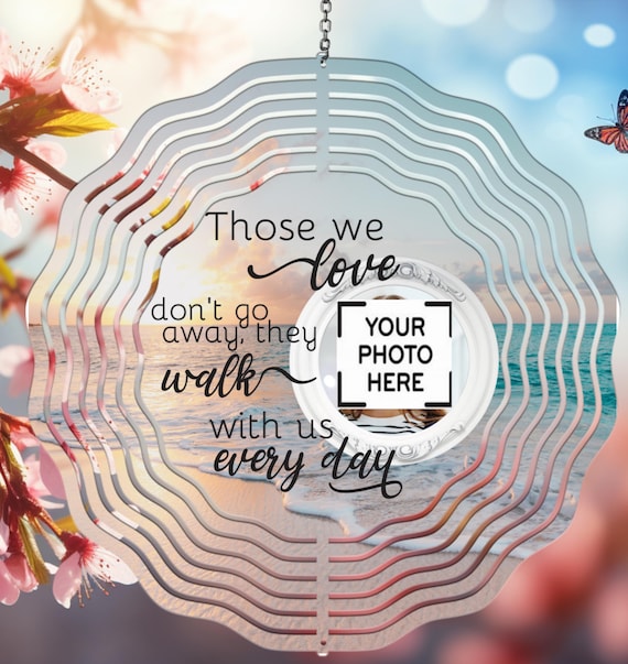 Beautiful Personalized Memorial 10" Wind Spinner, Item #SP336, Optional Spiral Tail Available, FAST SHIPPING!