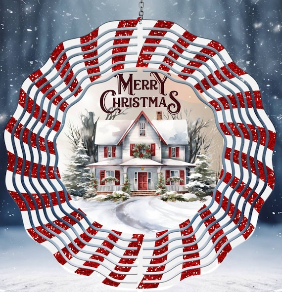 Pretty "Merry Christmas" Wind Spinners, Optional Spiral Tail Available, Great Gifts! FAST SHIPPING!